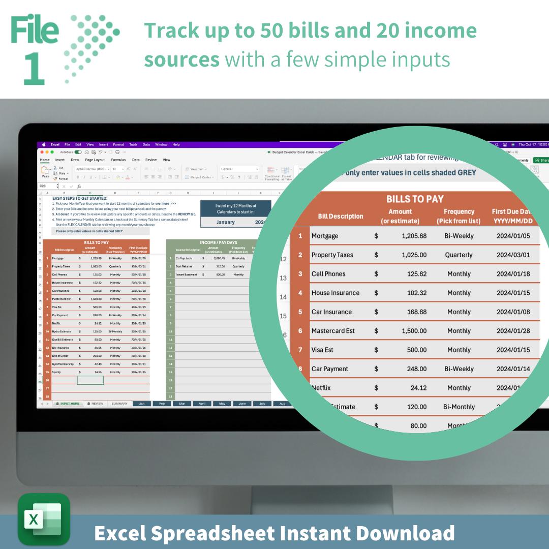 Renter’s Organizer Bundle | Apartment Hunting, Budgeting & Roommate Expenses | | Bill Calendar | Rental Comparison | Roommate Cost Splitting