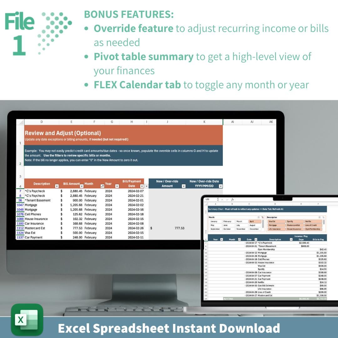 Renter’s Organizer Bundle | Apartment Hunting, Budgeting & Roommate Expenses | | Bill Calendar | Rental Comparison | Roommate Cost Splitting
